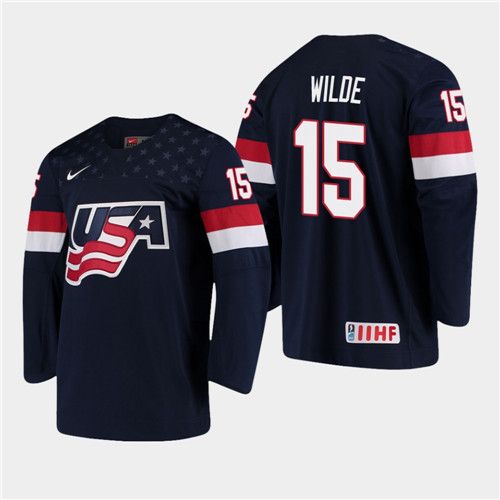 2018 Iihf World Championship USA Team Cole Caufield Hughes Jerseys