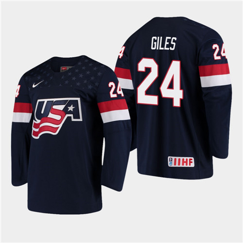 2021 Iihf World Championship USA Team Oliver Wahlstrom Janicke Jerseys
