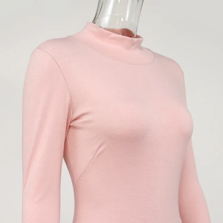 2020 Womens Ready to Ship New Bodycon One Piece Turtleneck Cotton Tracksuit Romper Outfits Jumpsuit