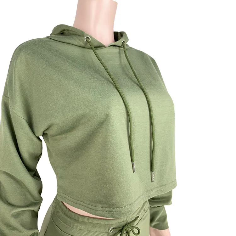 2021 Aibort Hot New Style Original Solid Color Long Sleeve Two Piece Set Outfits Women 2 Piece Set Clothing