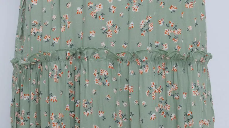 2021 Lady Clothing Floral Printed Maxi Boho Dress Summer Vestidos V-Neck Women Dresses