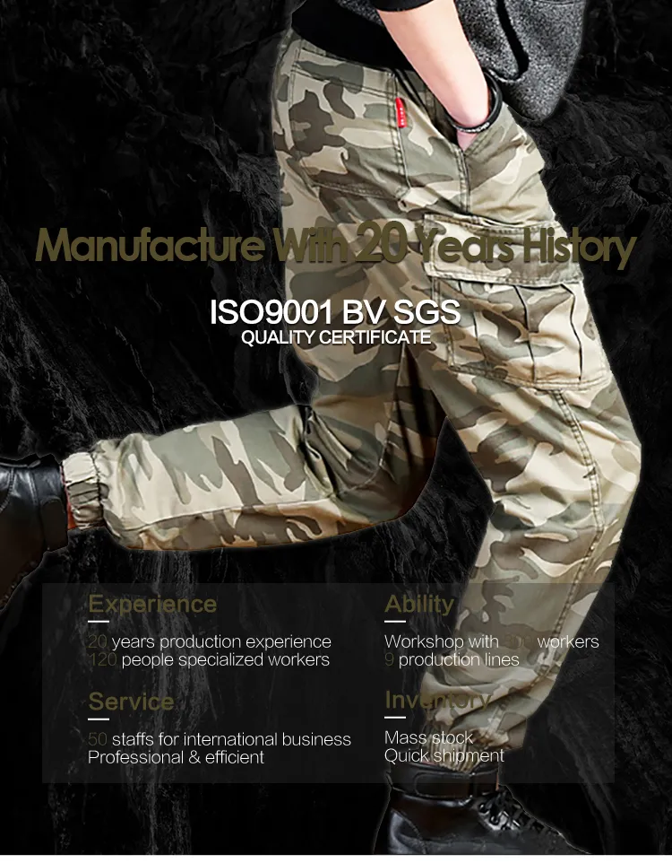 2021 New Fashion Outdoor Sport Pants Camouflage Track Casual Trousers Mens Cargo Tactical Pants