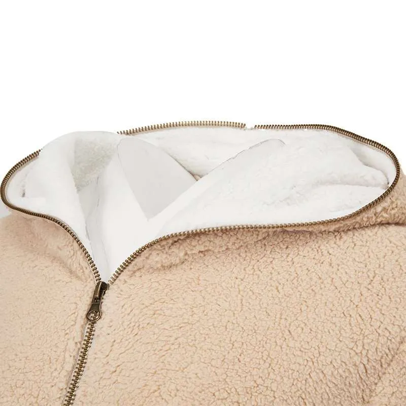 Amazon Ebay Hot Sale Fashion Lady Berber Fleece Cardigan Long Jacket for Leisure Casual Wear