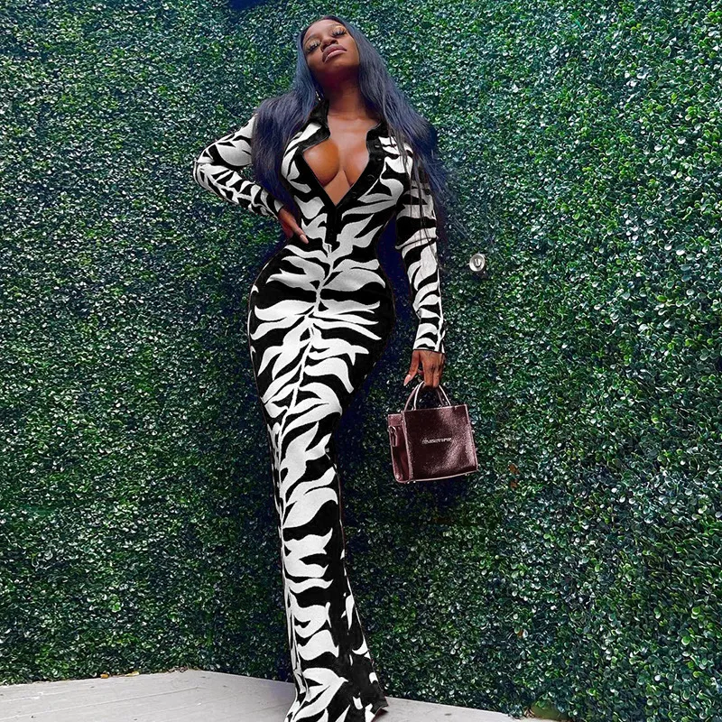 Autumn New Polo Button Print Sexy Dress