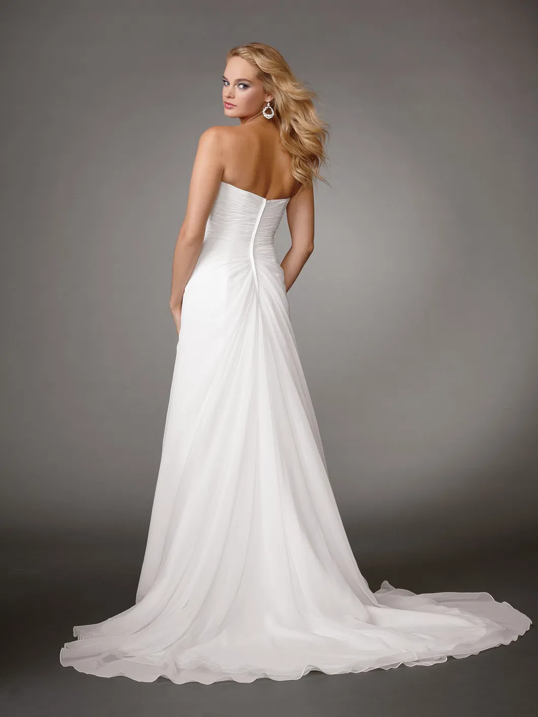 Beach Garden Wedding Dress White Chiffon Sweetheart 3D Flower Bridal Wedding Dresses