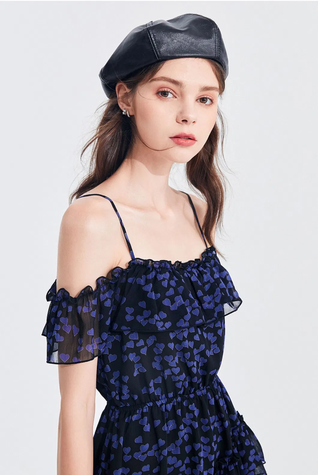 Casual Holiday Fairy off-Shoulder Ruffle Gather Mini Slip Dress