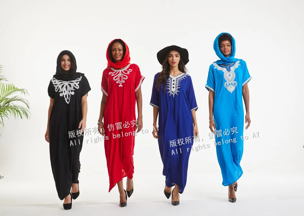 Classic Pluz Siz African Traditional Clothing Maxi Dresses Cotton Ladies Dress