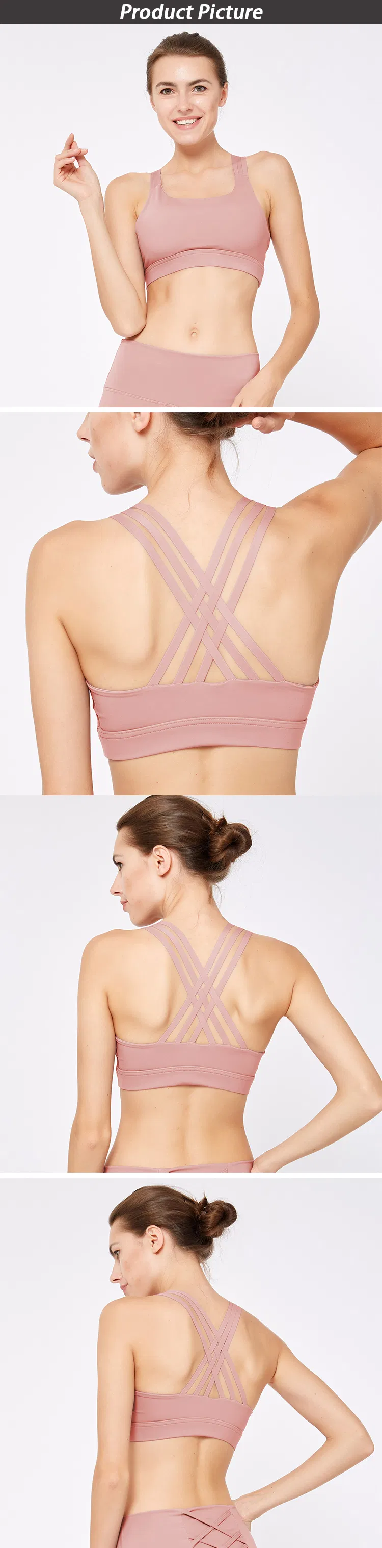 Custom High Quality Blank Push up Crossback Sports Bra
