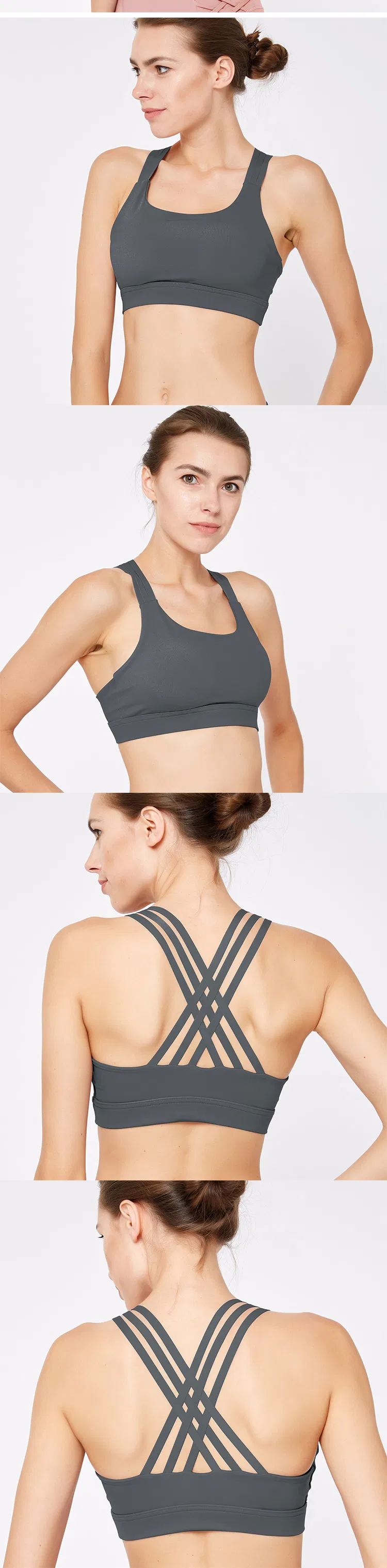 Custom High Quality Blank Push up Crossback Sports Bra