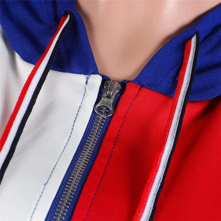 Custom Women 2 Pieces Sets Sportswear Multi Color Stitching Sweat Suit for Women Tracksuit