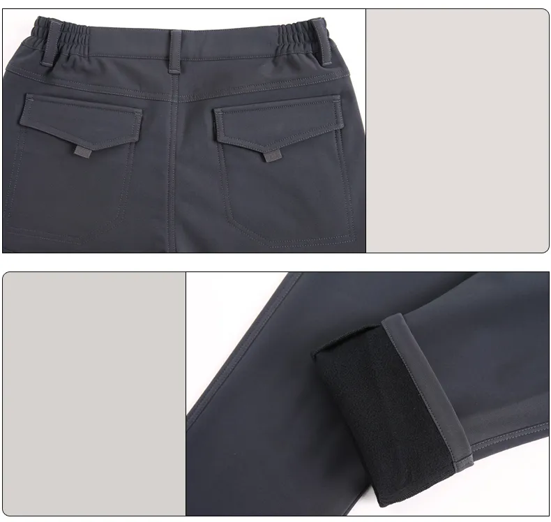 Customized Men′s Fleece Warm Winter Cargo Pants