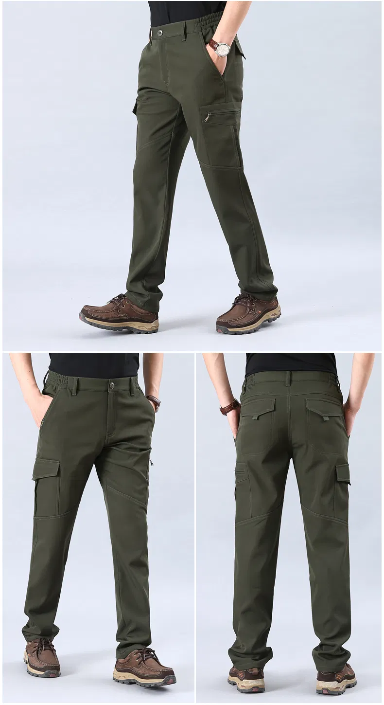 Customized Men′s Fleece Warm Winter Cargo Pants