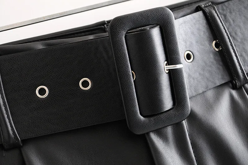 Customized Promotional Wholesale New Design New Trend Black Leather Pants to The Ankle Cool Style for Women