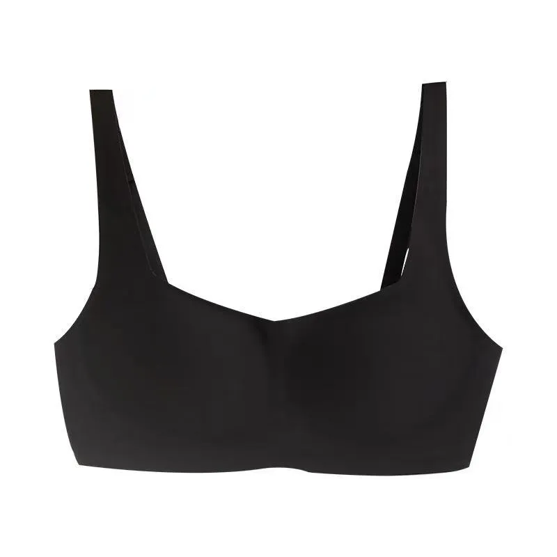 Different Solid Color Wireless Seamless Sexy V Shape Neckline Bonding Women Lingerie Underwear Bra Top