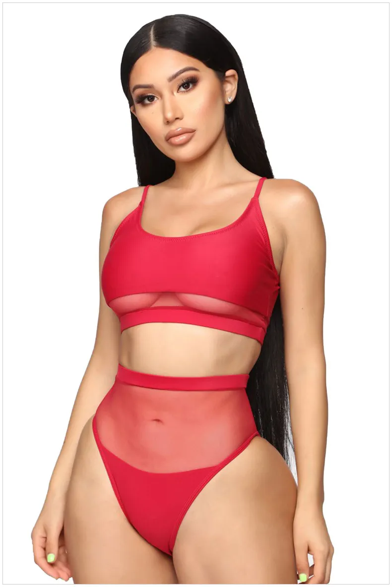 Fruit Design Printing Sexy Bikini Two-Piece High Waist Falbala Fission Designer T - Shiyt Swimsuit in Europe and The United States Bikini