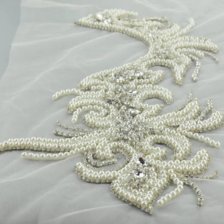 Hand-Beading Factory Beaded Patches Wedding Accessories