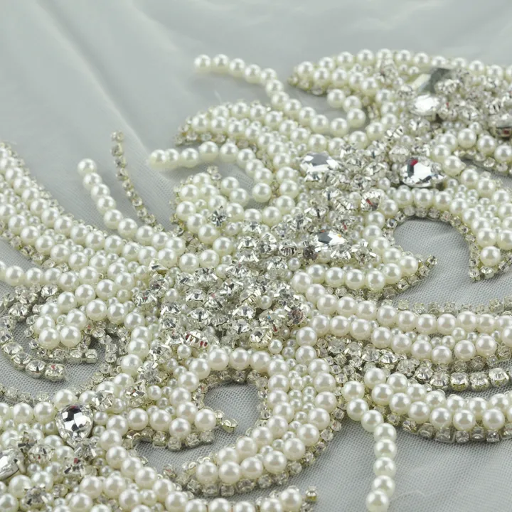 Hand-Beading Factory Beaded Patches Wedding Accessories