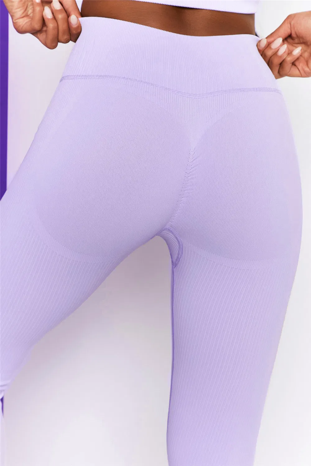 High Collar Sleeveless Yoga Wear Women Jogging Suit Ribbed Sportswear