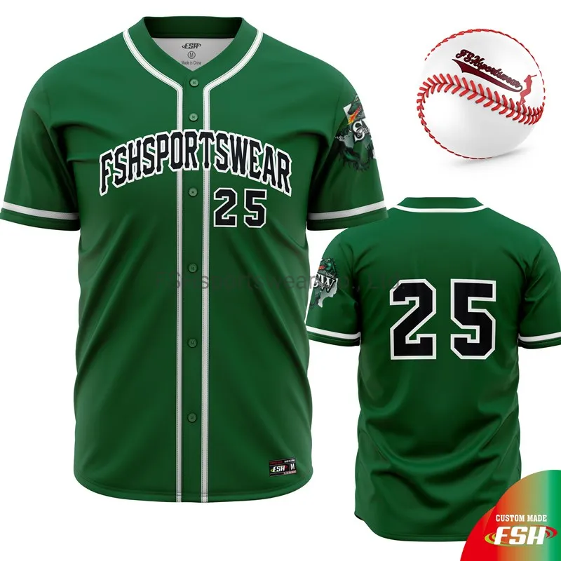 High Quality Custom Made Baseball Jersey with Sublimation Print