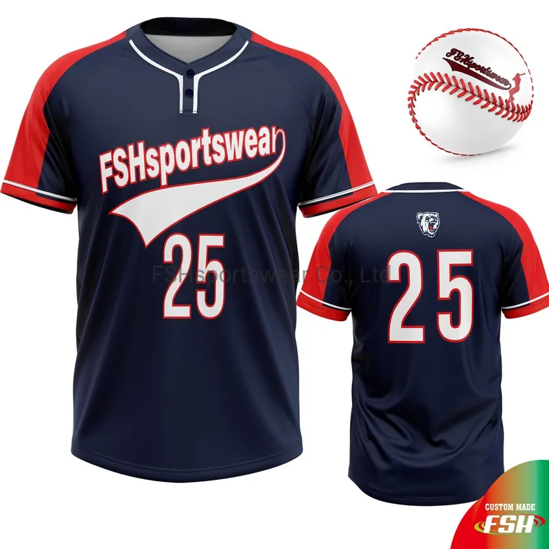 High Quality Custom Made Baseball Jersey with Sublimation Print