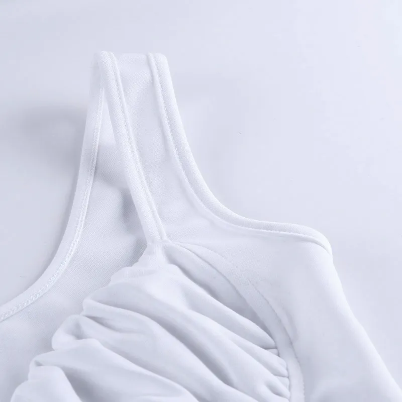 Hot Sale Women′s Solid Color Slip Dress Sexy Pleated Bag Hip Skirt