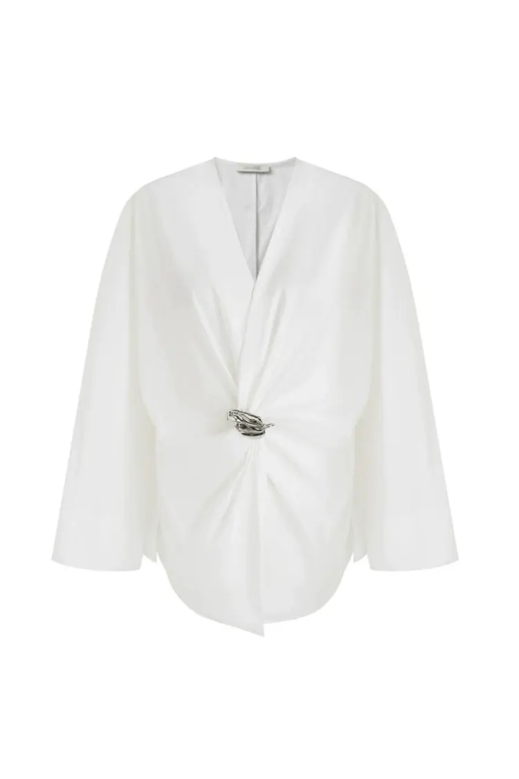 Women's Metal Buckle Party Blouse