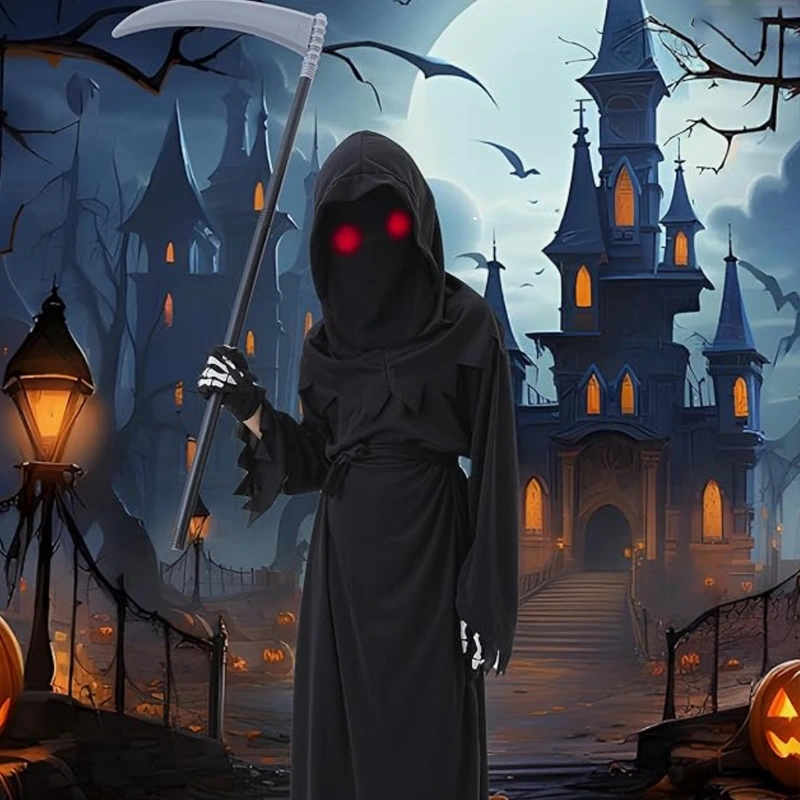 Halloween Parade Kids Grim Reaper Costume with Hood