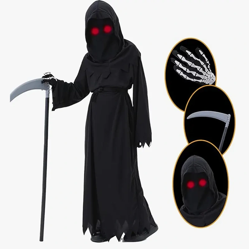 Halloween Trick or Treat Spooky Kids Grim Reaper Costume