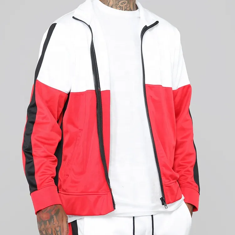 Jogger Gym Sportswear Polyester Material Color Block Custom Tracksuit Sets