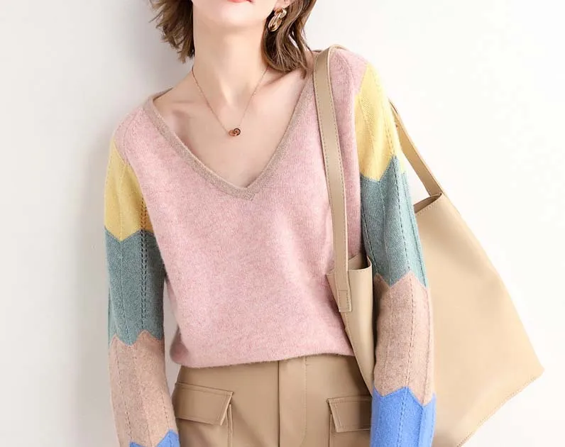 Knitting Wear Ladies Knitted Pullover with Wool Sweaters