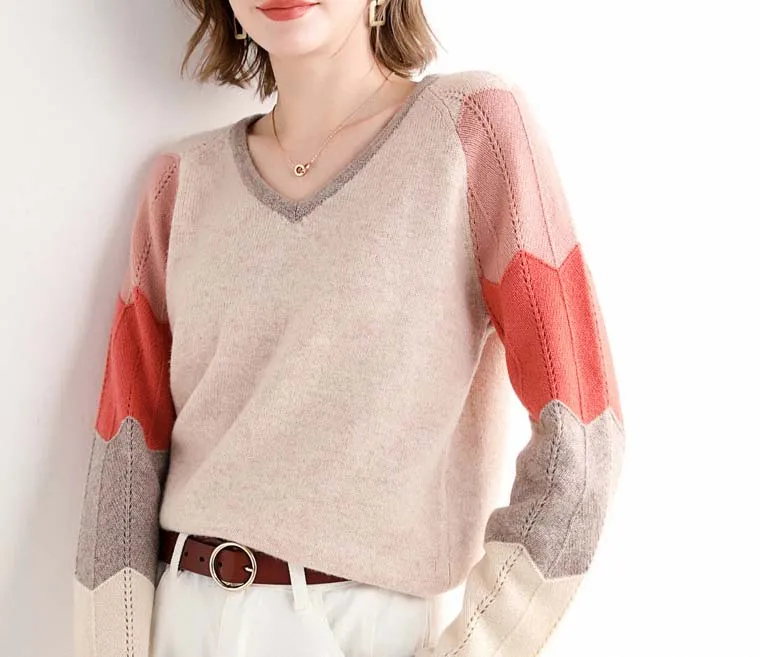 Knitting Wear Ladies Knitted Pullover with Wool Sweaters