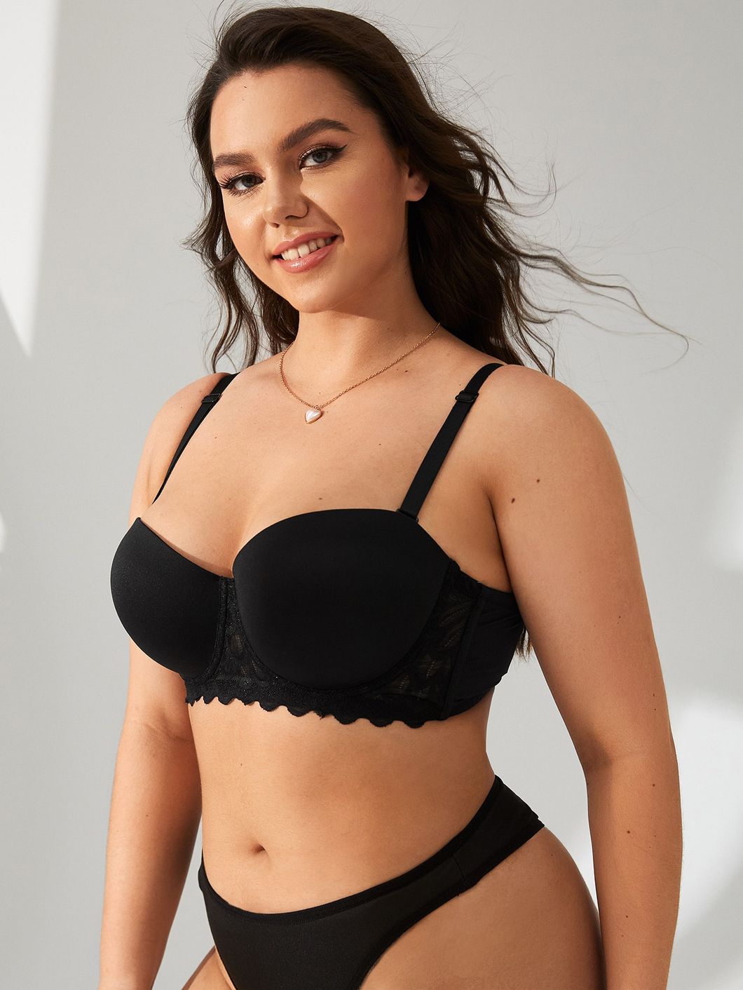 Ladies Plus Size Push up Bra Sexy Underwear Set in Black Ladies Underwear Ladies Lingerie Sexy Underwear Ladies Panty Bra-Walmart/BSCI