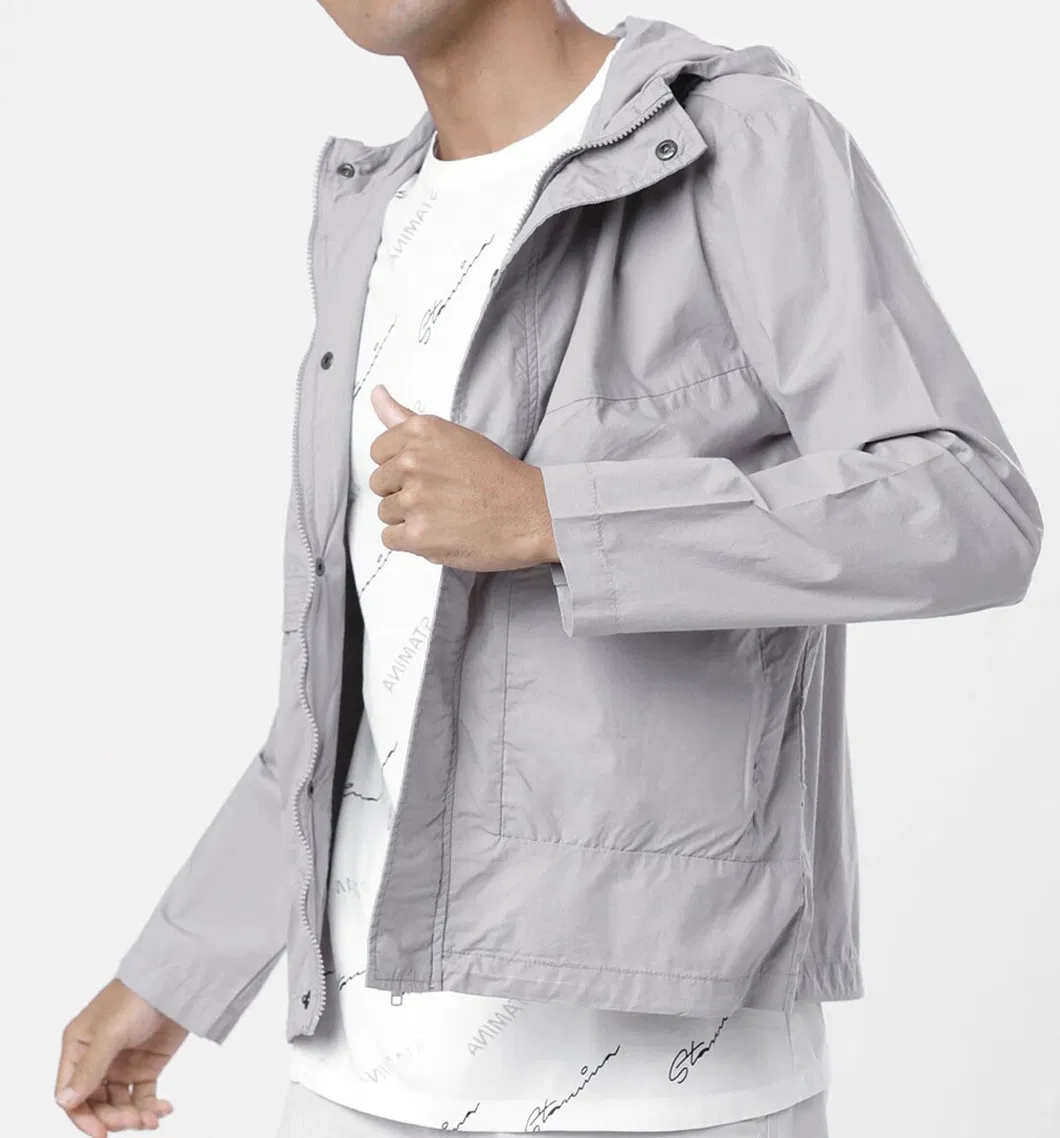 Light Weight Tailored Jacket Wind Proof Windbreaker Winter Breathable Clothing with Hood