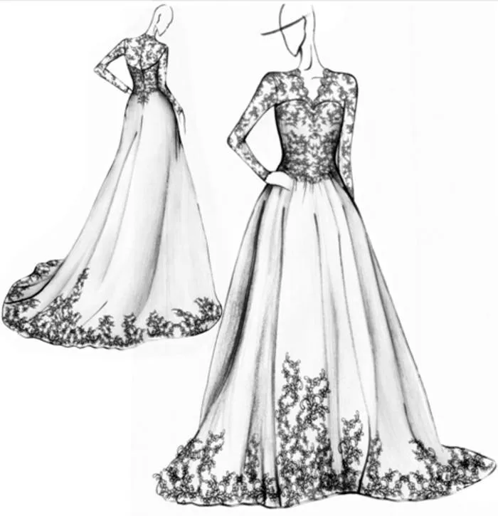 Luxurious Ivory White Hollowed-out Beaded Lace Mermaid Chapel Train Wedding Dress
