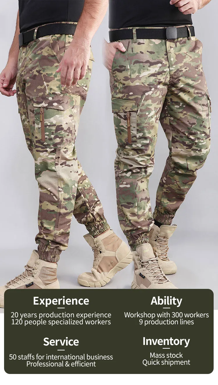 Men Camouflage Pants Military Combat Cargo Pants Swat Outdoor Male Army Tactical Camo Climbing Camping Hiking Pants Plus Size