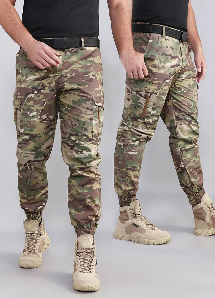 Men Camouflage Pants Military Combat Cargo Pants Swat Outdoor Male Army Tactical Camo Climbing Camping Hiking Pants Plus Size