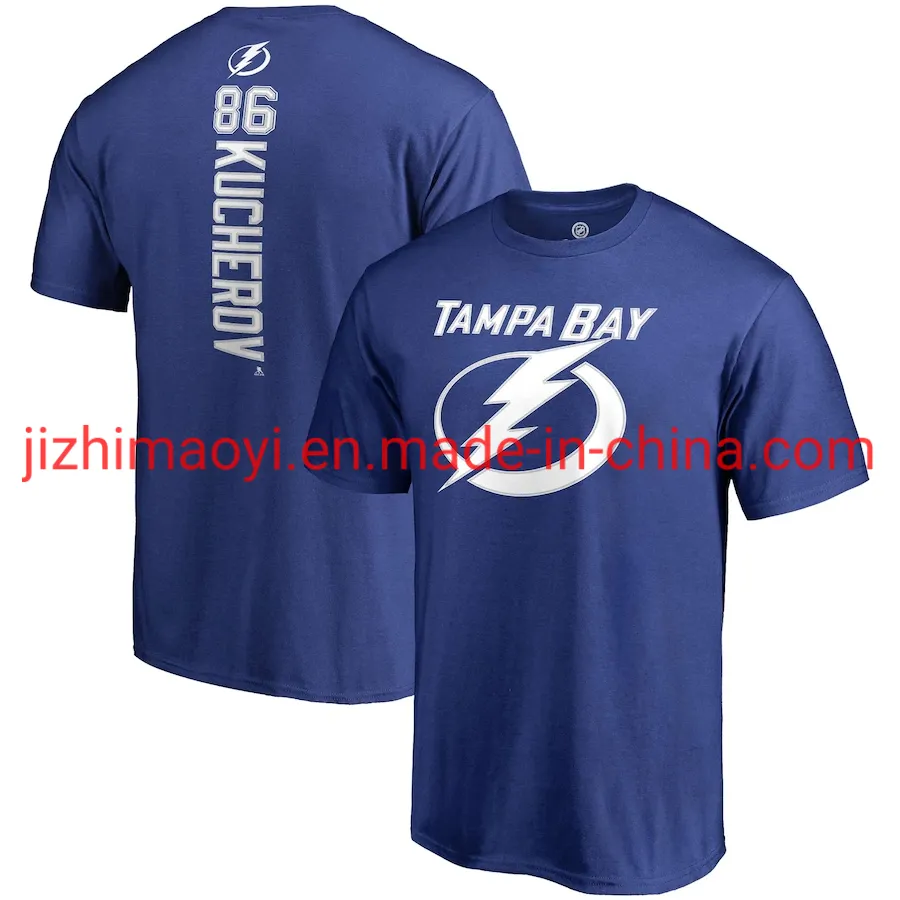 Men′ S Fanatics Branded Blue Tampa Bay Lightning T-Shirt 2021 Stanley Cup Final Bound Authentic Stack Name & Number