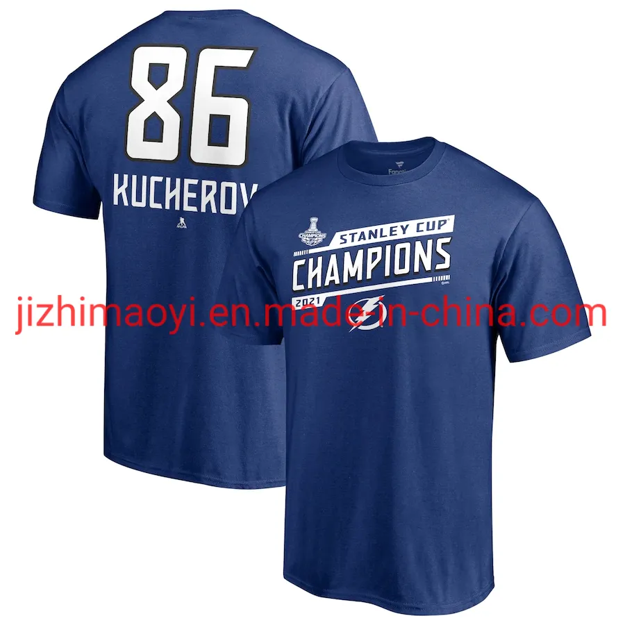 Men′ S Fanatics Branded Blue Tampa Bay Lightning T-Shirt 2021 Stanley Cup Final Bound Authentic Stack Name & Number
