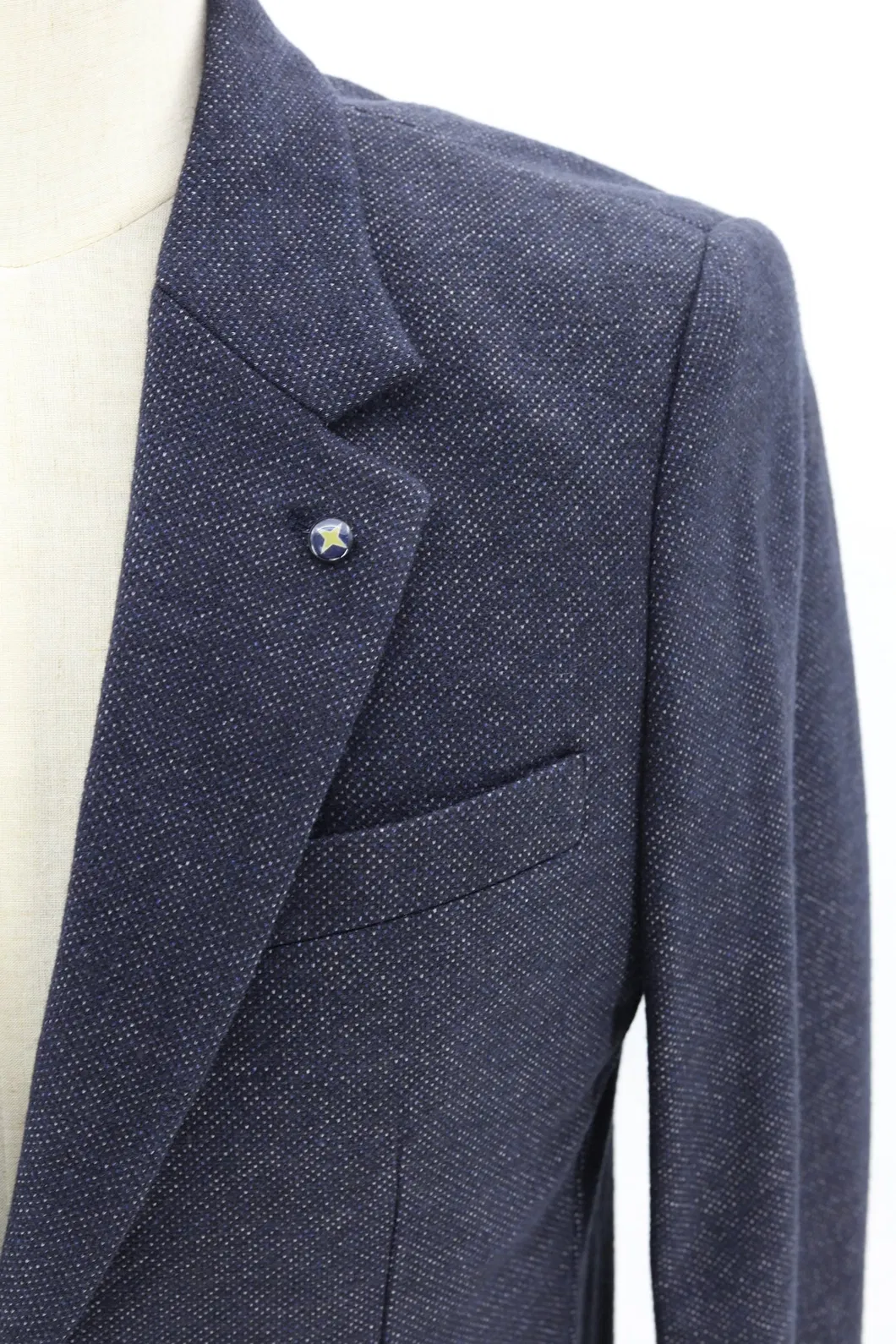 Men′s Navy Tailored Fit Signature Textured Jersey Sport Coat Unstructured Blazer