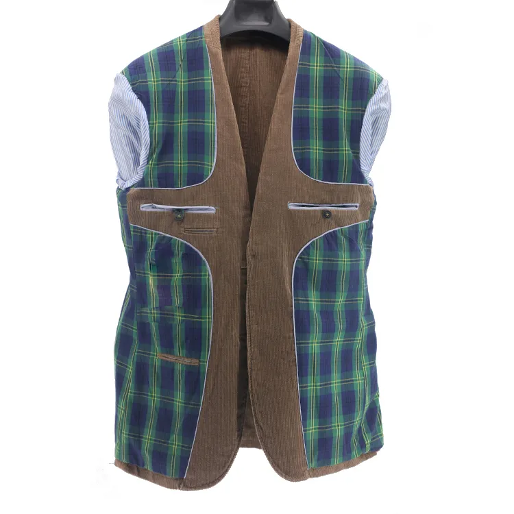 Men′s Vintage Casual Work Wear Washed Corduroy Blazer Suit Jacket Sport Coat