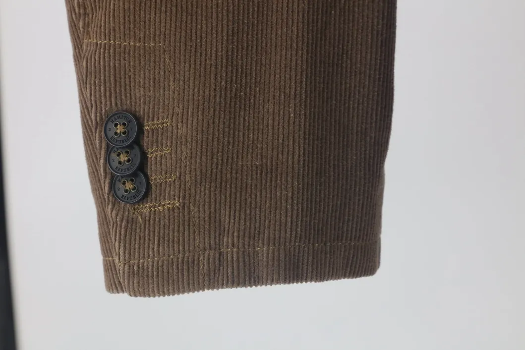 Men′s Vintage Casual Work Wear Washed Corduroy Blazer Suit Jacket Sport Coat