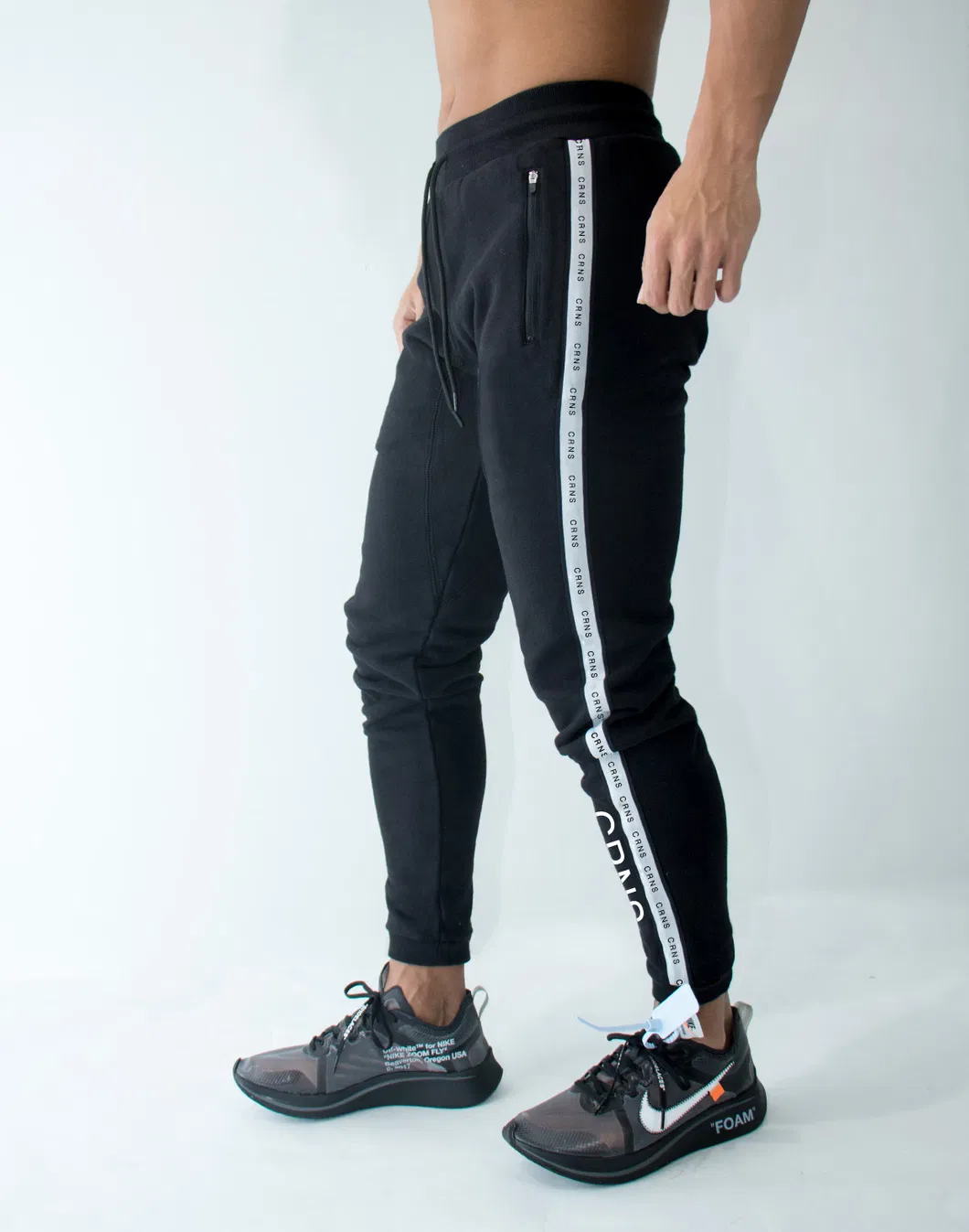 Mens Tracksuit Bottoms Elastic Stitching Male Jogger Pants Sportswear Trousers