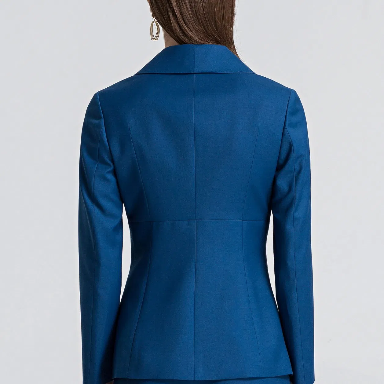 New Style Sky Blue Color Double Breasted Notch Lapel Ladies Coat Pant Suits Mtm