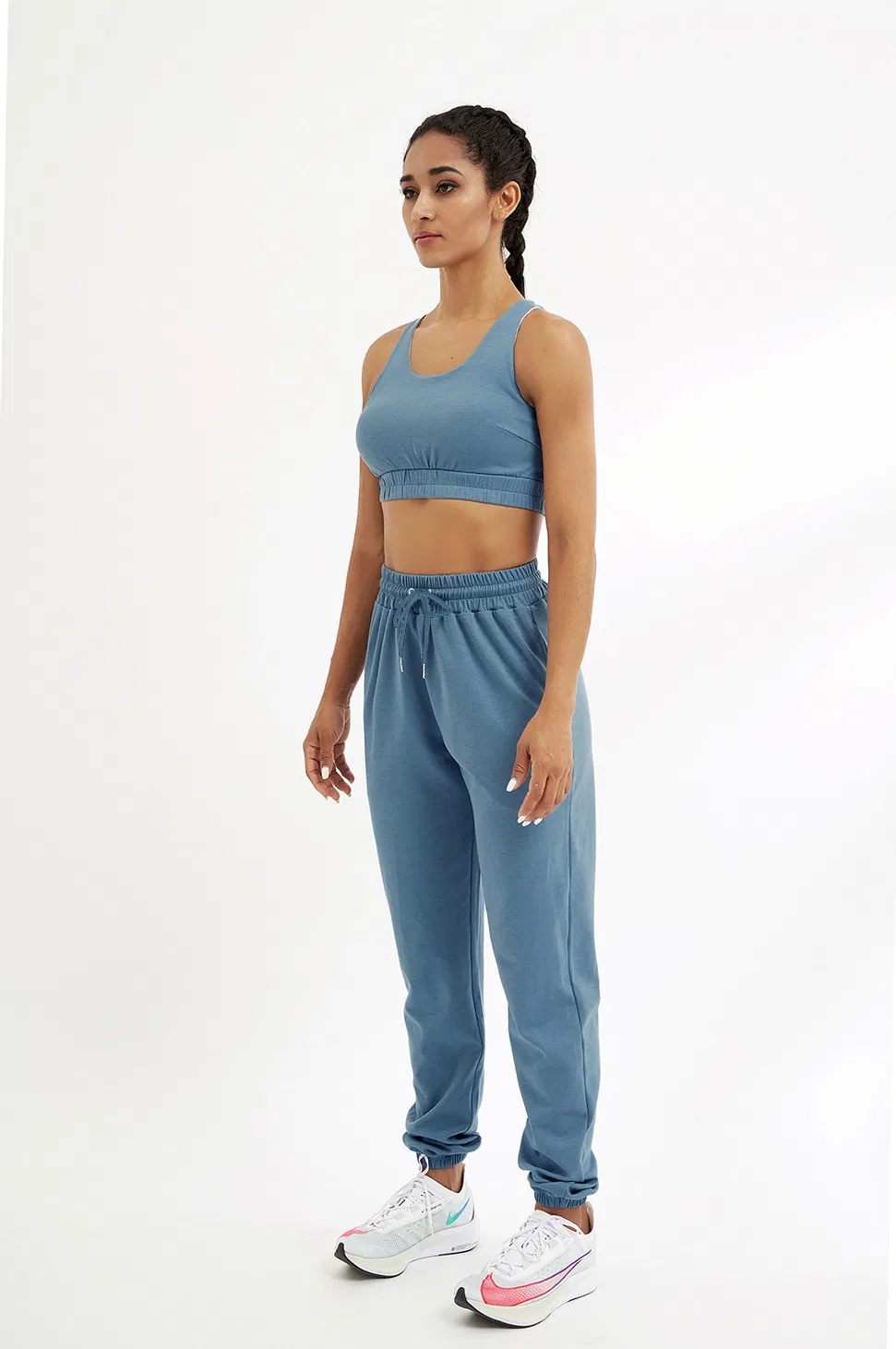 New Yoga Pants Female Europe and The United States Nude Yoga Suit Slim Peach Buttocks Fitness Pants Vest Set