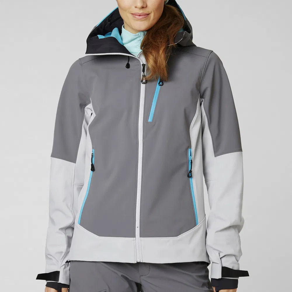 OEM Women Hoodie Jacket Waterproof Windproof Lady Climbing Skiing Windbreak Overcoat Softshell Jacket