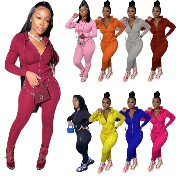 Omen′s Trousers Joggers Women Jogging Suits Fall Clothing for Women Two Pieces Tracksuits W Wholesale Clothing