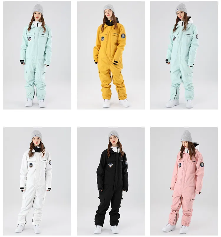 One Piece Ski Suit Jumpsuit Coveralls Men & Women Snowsuit for Winter Outdoor Snow Sports Skiing