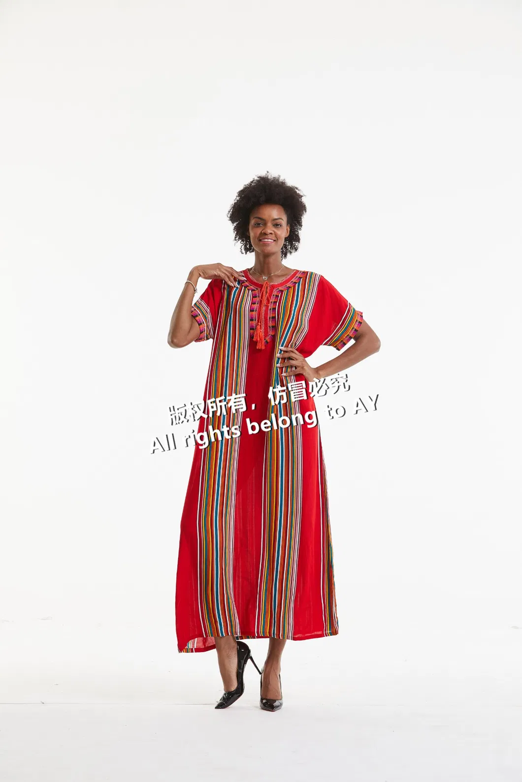 Pluz Size African Fashion Short Sleeves Ladies New Design Dress