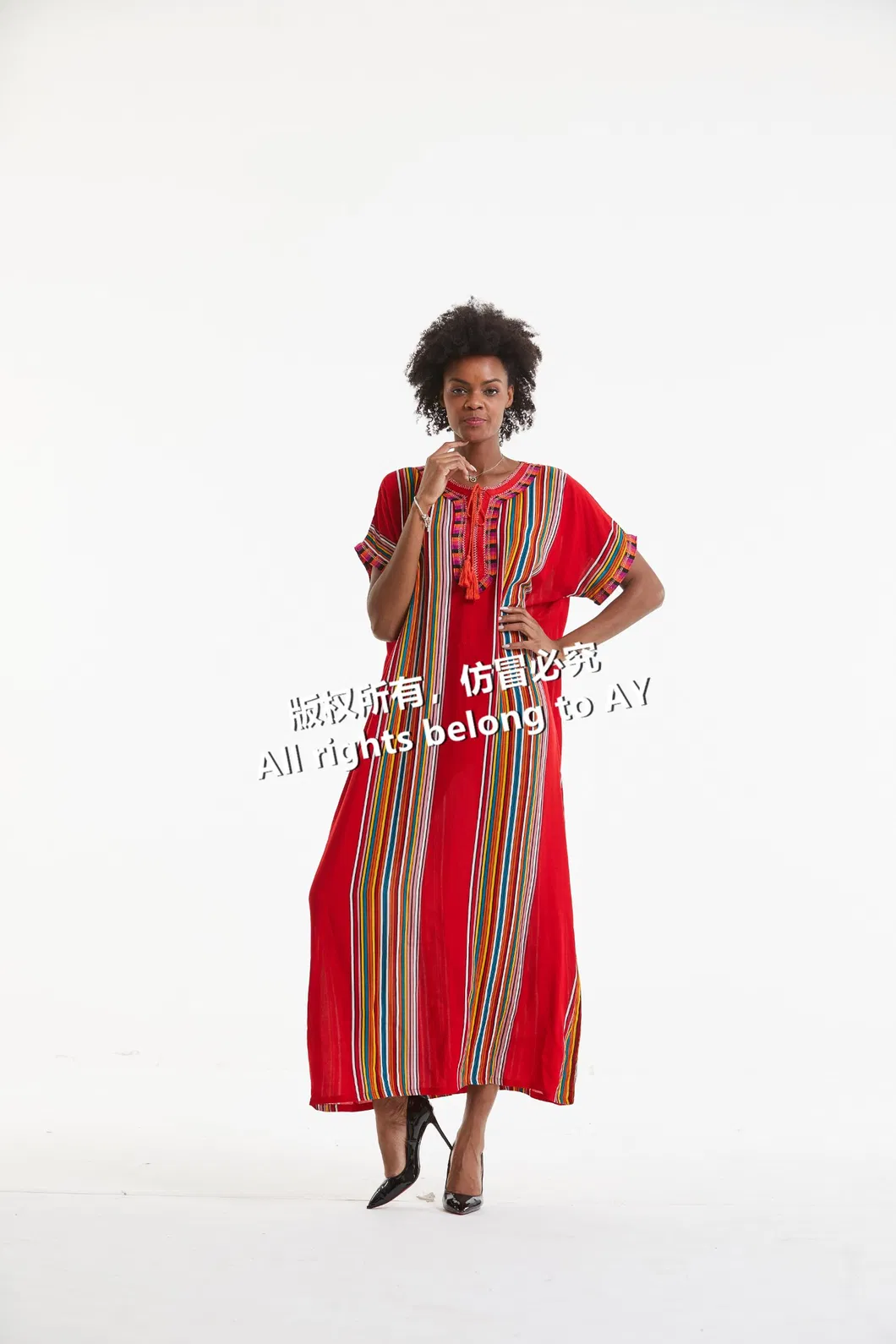 Pluz Size African Fashion Short Sleeves Ladies New Design Dress