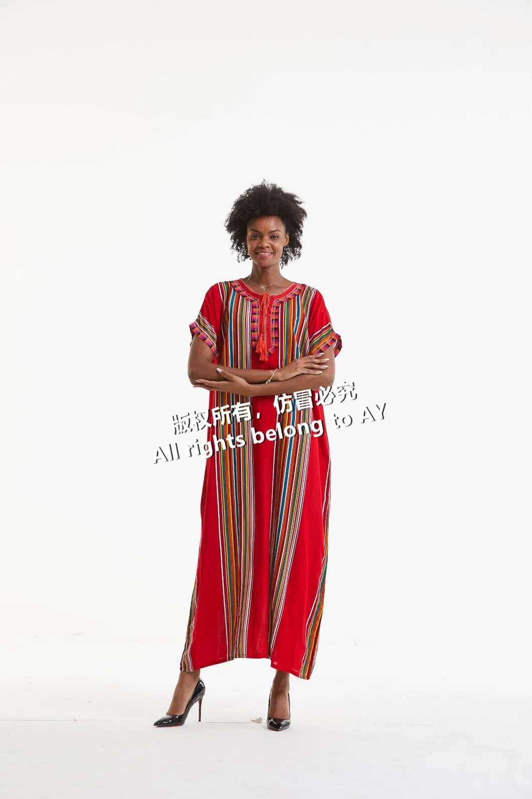 Pluz Size African Fashion Short Sleeves Ladies New Design Dress